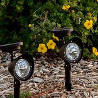 lumilife solar led directional spike lights 2 pack