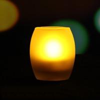 Lumilife Glass LED Candle - Curved Sides - Blow Out Feature