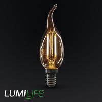 Lumilife 2.2W E14 LED - Candle Shape Filament Flame Tip Bulb