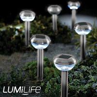 Lumilife LED Solar Powered Garden Spike Lights - Pack of 3