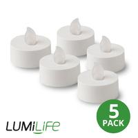 Lumilife LED Tea Lights - 5 Pack - Batteries Included