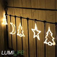 lumilife 160 led icicle christmas lights 6 piece warm white 17m