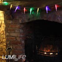 Lumilife 20 LED Acrylic Icicle String Lights - Battery Operated - Multicolour - 2.85 Metre