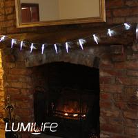 Lumilife 20 LED Acrylic Icicle String Lights - Battery Operated - White - 2.85 Metre