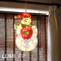 Lumilife 35 LED Indoor/Window Snowman Light Battery Powered Warm White