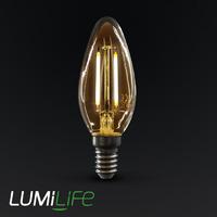 lumilife 4w e14 dimmable led candle shape filament dimmable