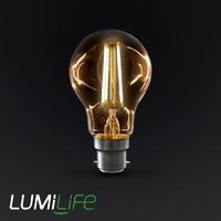 lumilife 6w b22 dimmable led standard shape filament dimmable