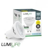 Lumilife 5 Watt GU10 LED Spot - 45W Replacement - Wide Beam - Dimmable