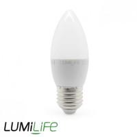 Lumilife 5W E27 LED - Candle Shape - Cool White - Frosted - Dimmable