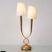 Lustrous table lamp Lorenzo 2-bulb, gold