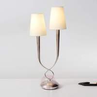 lustrous table lamp lorenzo 2 bulb silver