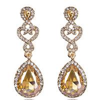 Luxury Drops Shape Cubic Zrconia Crystal Drop Earrings Jewelry for Lady(5.71.7cm)