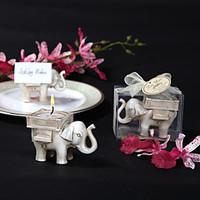 lucky elephant antique ivory finish tea light holder