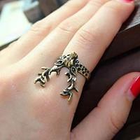 Lucky Star Women\'s Vintage Bronze Antelope Ring
