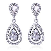 Luxury Drops Shape Cubic Zrconia Crystal Drop Earrings Jewelry for Lady(4.62)