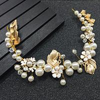 Luxury Alloy Imitation Pearl Headpiece-Wedding Special Occasion Tiaras Headbands Head Chain 1 Piece