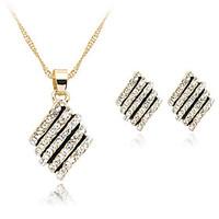 Lucky Doll Crystal / Alloy / Rhinestone / Rose Gold Plated Jewelry Set Necklace/Earrings Wedding / Party / Daily