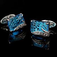 Luxury Blue Crystal Cufflinks Male French Cuff links Men\'s Gift Euramerican Metal Buttons Men Wedding Jewelry Suit Buttons Men