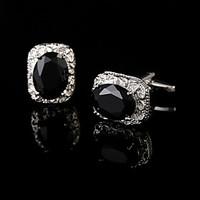 Luxury Black Crystal French Cufflinks Shirt Brand Mens Crystal Cuffs Buttons Wedding Gifts for Men Guests Jewelry