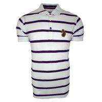 LUKE Sport Abbots Engineered Stripe Polo Shirt White