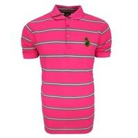 LUKE Sport Abbots Engineered Stripe Polo Shirt Pink