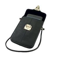 Luxury Leather Smartphone Bag, Black, Leather/Velvet