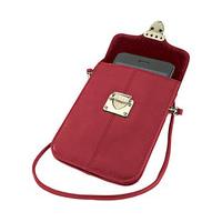 Luxury Leather Smartphone Bag, Red, Leather/Velvet