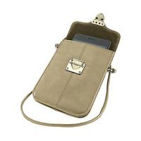 Luxury Leather Smartphone Bag, Taupe, Leather/Velvet