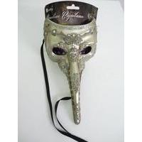 luxury venetian capitano mask silver