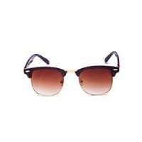 Luna Clubmaster Style Brown Sunglasses