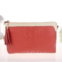 Luxury Women Clutch Bag Crocodile Pattern Genuine Leather Shoulder Chain Messenger Bag Purse