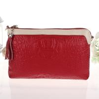 Luxury Women Clutch Bag Crocodile Pattern Genuine Leather Shoulder Chain Messenger Bag Purse