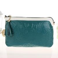 Luxury Women Clutch Bag Crocodile Pattern Genuine Leather Shoulder Chain Messenger Bag Purse