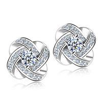 Lureme Korean Fashion 925 Sterling Silver Studded With Drill Xenoageplus Hypoallergenic Earrings