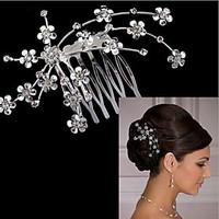 lucky doll womens elegant silver plated cubic zirconia long hair stick