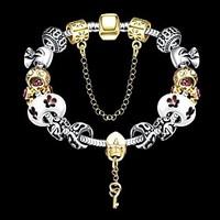 Lucky Doll Vintage Silver Plated Gemstone Crystal / Cubic Zirconia Link/Chain / Beaded / Charm Bracelet Christmas Gifts