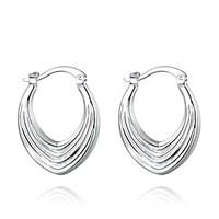 luremeFashion Style 925 Sterling Sliver Screw Thread Shaped Hoop Earrings