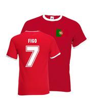 luis figo portugal ringer tee red