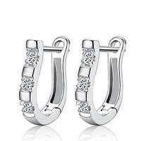 Lureme Korean Fashion 925 Sterling Silver Crystal Harp Earrings