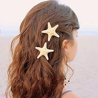 Lucky Doll Women\'s Bohemia Vintage Elegant Nature Starfish Hair Clip Single