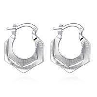 luremeFashion Style 925 Sterling Silver Geometry Shaped Hoop Earrings