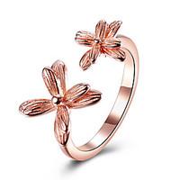 lucky doll cuff ring flower style sterling silver platinum plated rose ...