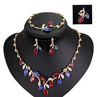 lucky doll womens alloy rhinestone 18k gold plated necklace earrings b ...