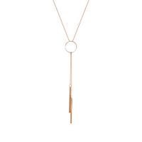 Lucky Doll Women\'s Lariat Y Necklaces Rhinestone Chrome Rose Gold Plated Unique Design Dangling Style Jewelry ForBirthday Gift Daily Office Career