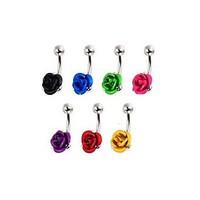 lureme316l surgical titanium steel flowers navel ringrandom color