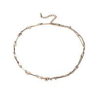 Lureme Sexy Gold Double Chain Crystal Anklet Bracelet Ankle Foot Jewelry Barefoot Beach Anklet