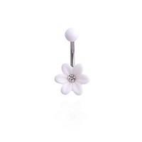 LuremeFashion 316L Surgical Titanium Steel Flower Pendant Navel Ring Christmas Gifts