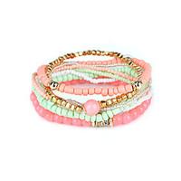 lureme womens bohemian beads multi strand textured stackable bracelet  ...