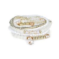 lureme womens bohemian beads charms multi strand textured bracelet set