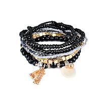 lureme womens bohemian beads charms multi strand textured bracelet set